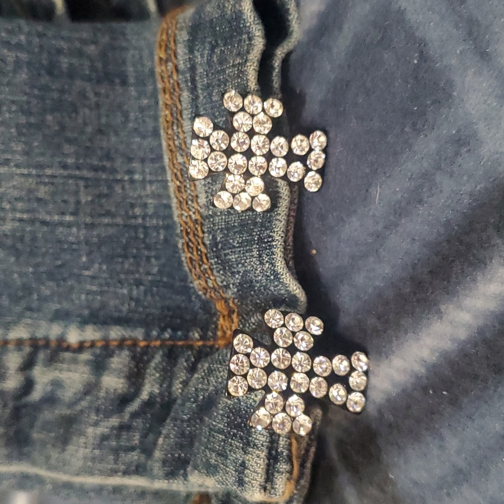 Black Cross studded earrings